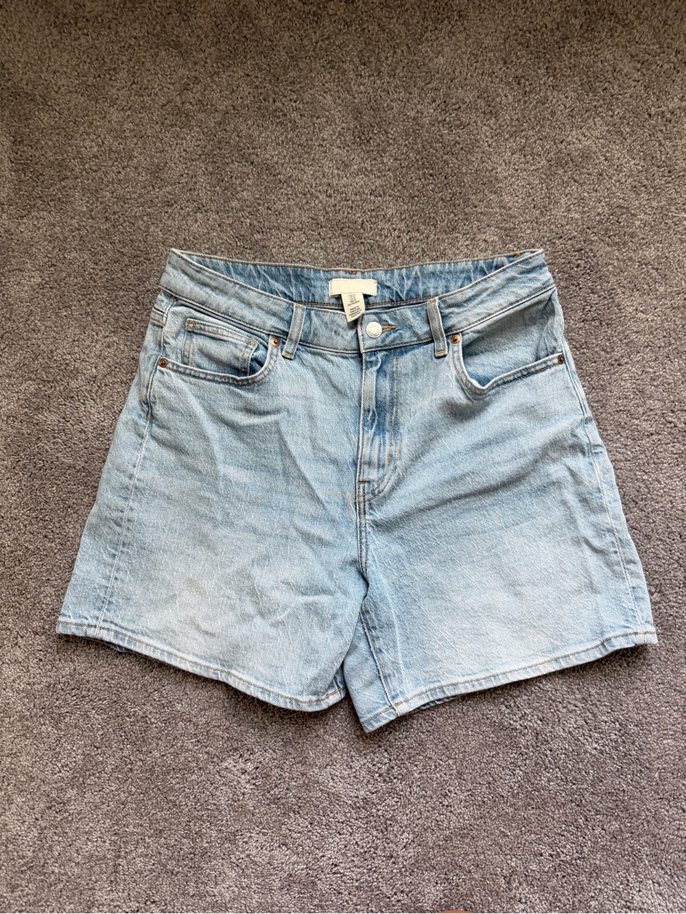 H&M Light Blue High-Rise Denim Shorts